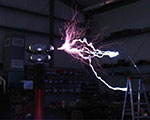 High Voltage 'Streamers' From Large Tesla Coil