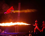 Liquid Flame Thrower Trampoline Stunt - The EX - Toronto